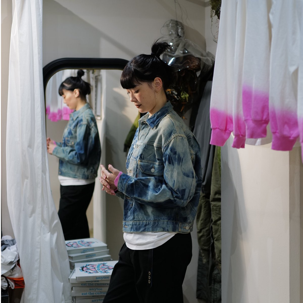 anytee classics] Pink Dyed Long Tee | anytee