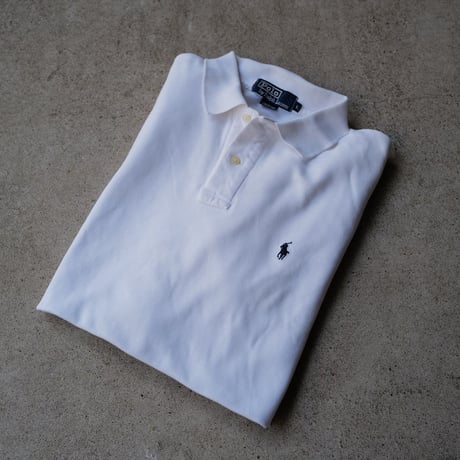 ［L］POLO SHIRT_MADE IN USA_80-90s vintage_white