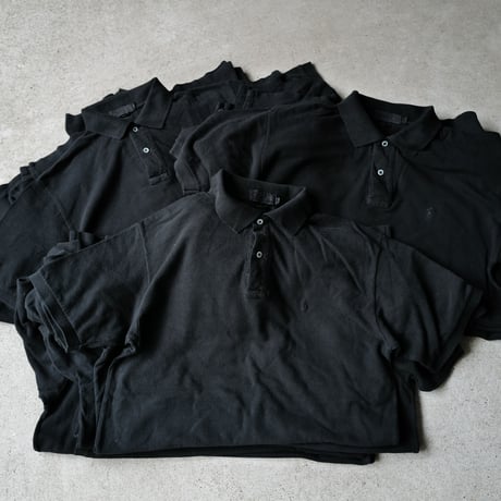 ［White Button］Super Black_VINTAGE POLO SHIRT_made in USA