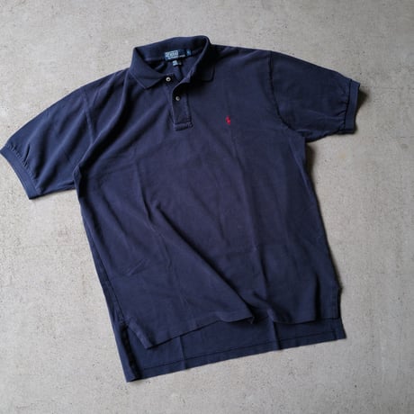［L］POLO SHIRT_MADE IN USA_80-90s vintage_navy