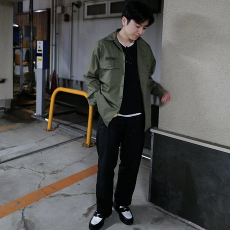 ［L (15 1/2)］USARMY Olive Green Shirts_deadstock_no.12