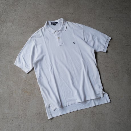 ［L］POLO SHIRT_MADE IN USA_80-90s vintage_white