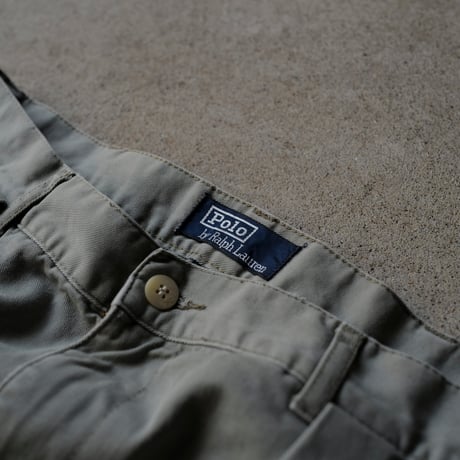 ［W35 L30］VINTAGE POLO CHINO 2tuck PANTS_Military Olive_no.1