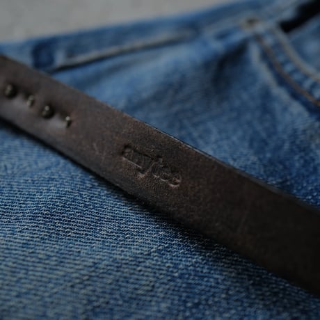 [anytee classics]  Narrow Long Belt_Black Black