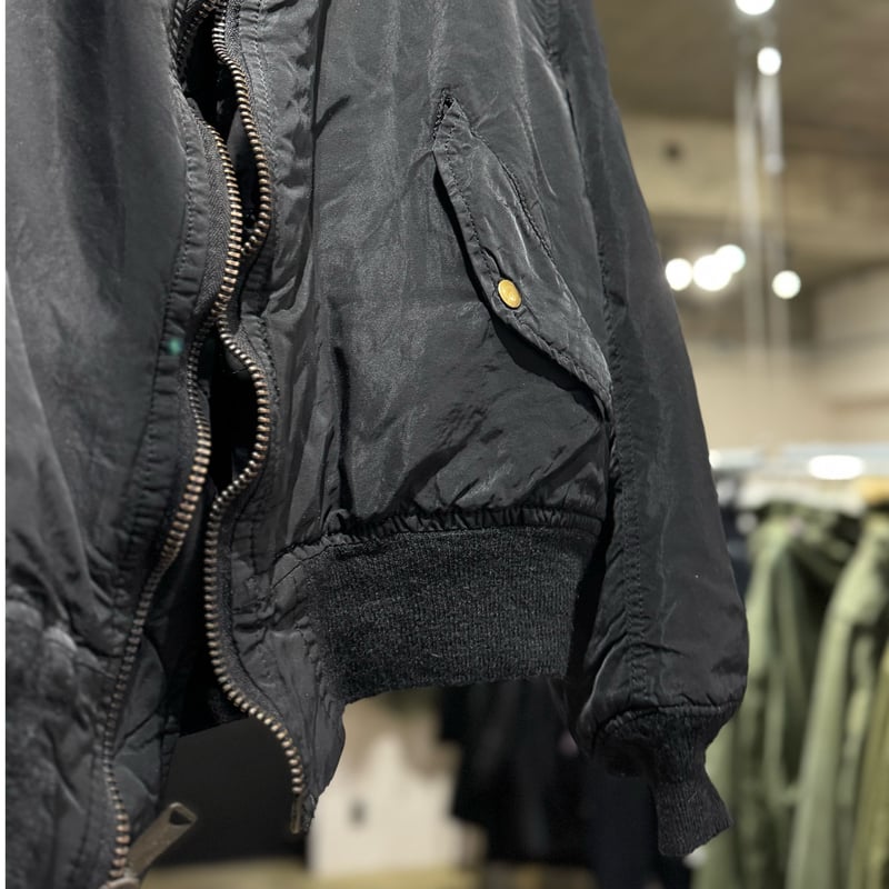 ジャケット・アウター Super Black\" Shrink MA-1_BlackRib anytee Super Black