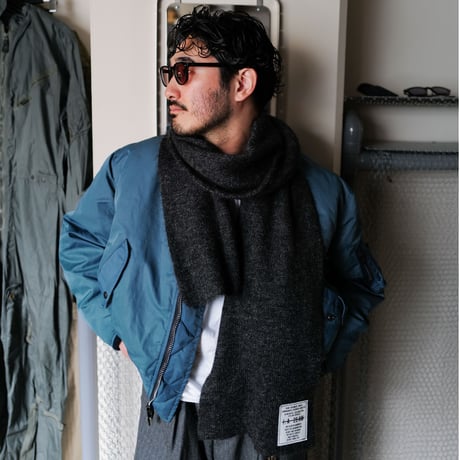 Kid Mohair Neckwear Scarf "Dark Gray"