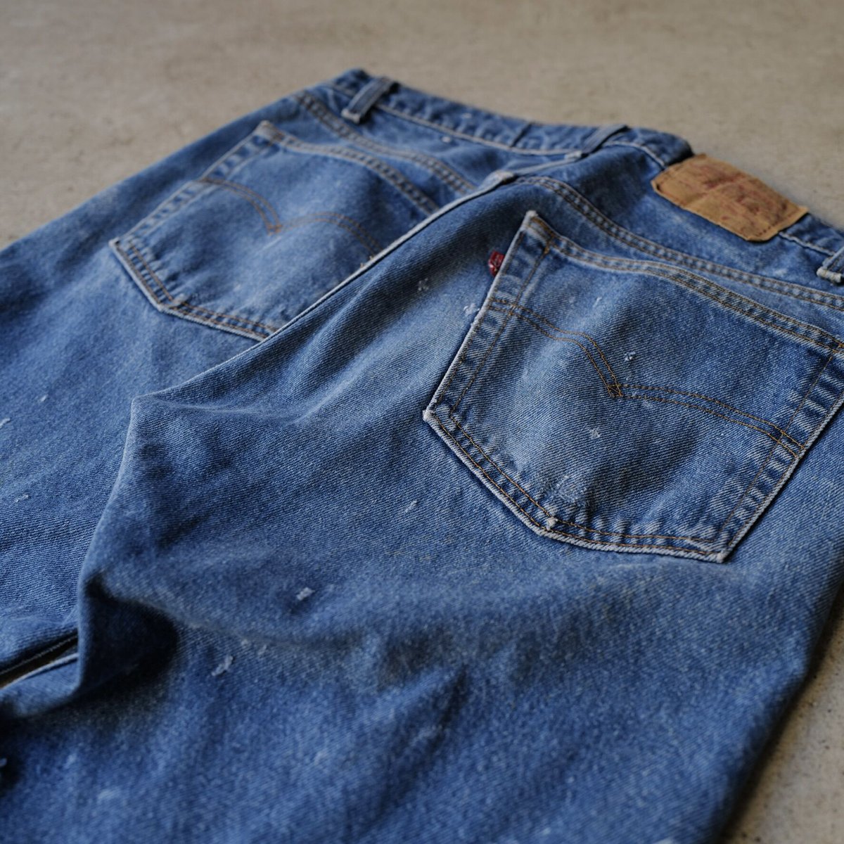 USA 501 W35 L32 濃紺 赤文字80s ナイロンフット80年