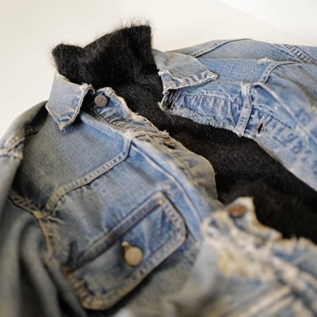 Kid Mohair Reversible Knit "Charcoal Black"
