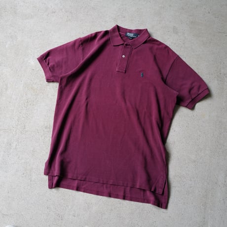 ［L］POLO SHIRT_MADE IN USA_80-90s vintage_wine