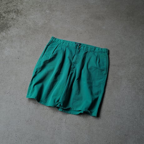 ［W38］Vintage Polo 2tuck Green Shorts_no.1