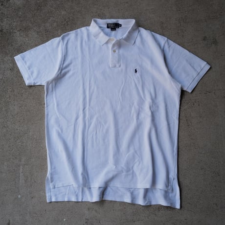 ［XL］POLO SHIRT_MADE IN USA_80-90s vintage_white