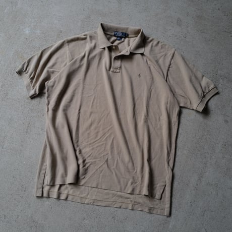 ［XL］POLO SHIRT_MADE IN USA_80-90s vintage_coyote