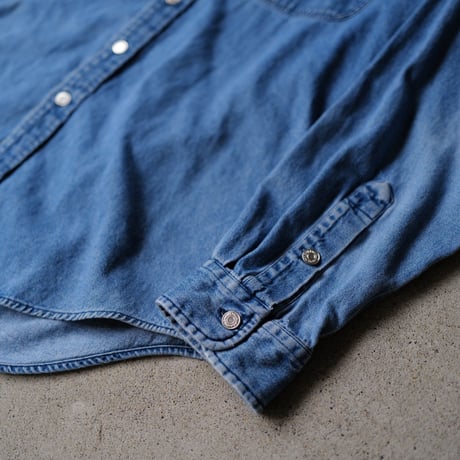 ［L］POLO Metal Button Denim SHIRTS_90s vintage