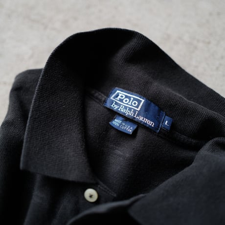 ［L］POLO SHIRT_MADE IN USA_80-90s vintage_black