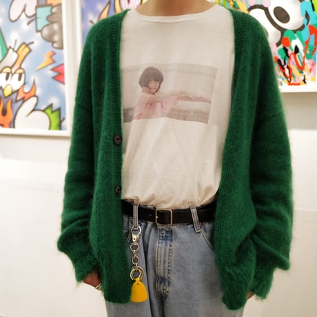 Kid Mohair Cardigan "Chiyoda Green"