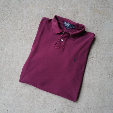 ［L］POLO SHIRT_MADE IN USA_80-90s vintage_wine