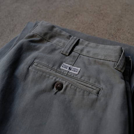 [W34 L31] VINTAGE POLO CHINO 2tuck PANTS_Military Color_no.4