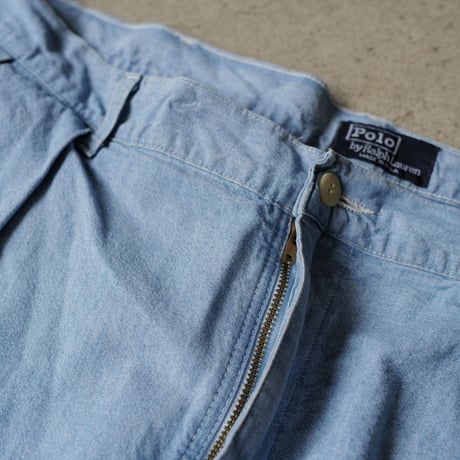[W36 L32] POLO Chambray 2tuck pants_MADE IN USA_80-90s vintage_no.3