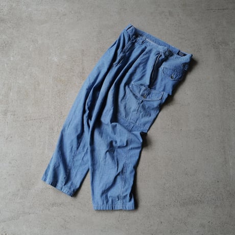 [W35 L32] POLO Chambray Cargo pants_MADE IN USA_80-90s vintage_no.1