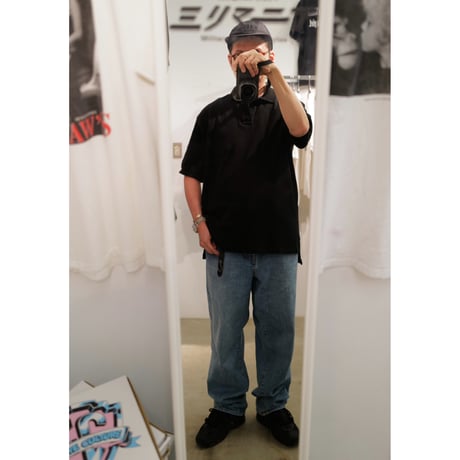 ［White Button］Super Black_VINTAGE POLO SHIRT_made in USA