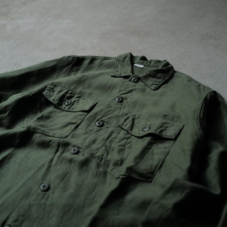 ［16 ( 1/2) / XL fit］U.S.NAVY Olive Green Shirts_Cotton100_deadstock_no.39