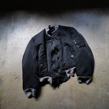"Super Black" Shrink MA-1_Lavender Rib_no.5