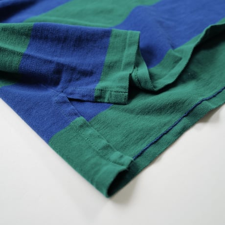 ［L］POLO SHIRT_MADE IN USA_80-90s vintage_light green / blue
