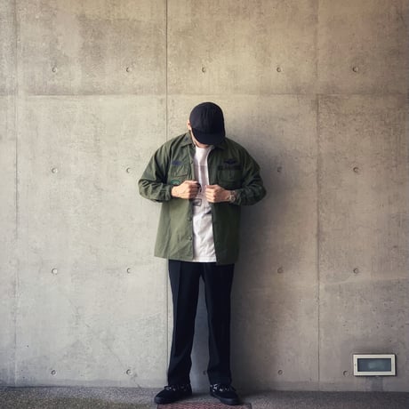 ［16 ( 1/2) / XL fit］U.S.AIR FORCE Olive Green Shirts_no.9