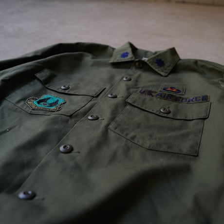 ［16 1/2 XL fit］USAIRFORCE Olive Green "BIG" Shirt_no.00