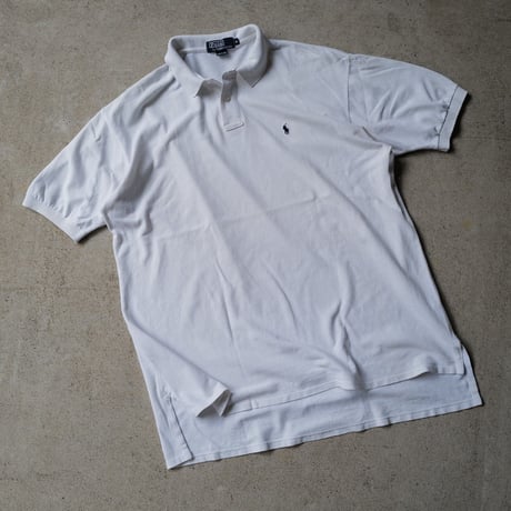 ［XL］POLO SHIRT_MADE IN USA_80-90s vintage_white