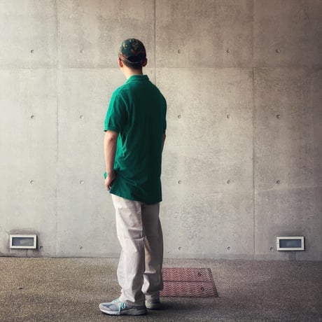 ［L］POLO SHIRT_MADE IN USA_80-90s vintage_light green