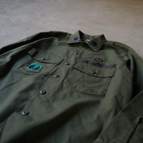 ［16 1/2 XL fit］USAIRFORCE Olive Green "BIG" Shirt_no.00