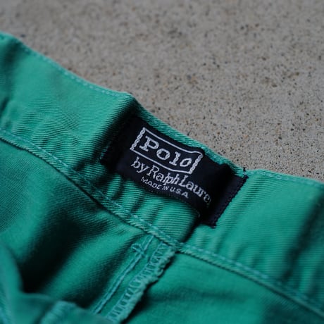 ［W36］Vintage Polo 2tuck Green Shorts_no.2