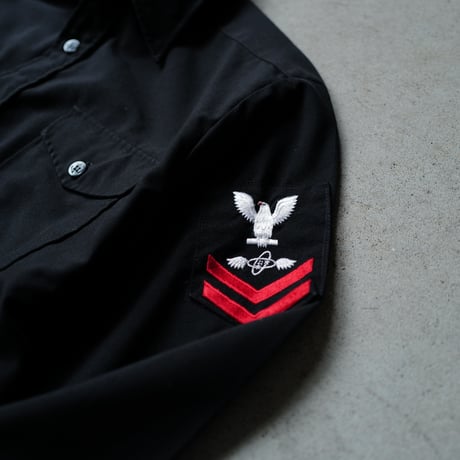 ［17 XXL fit］U.S.NAVY Black Shirt_deadstock_no.17
