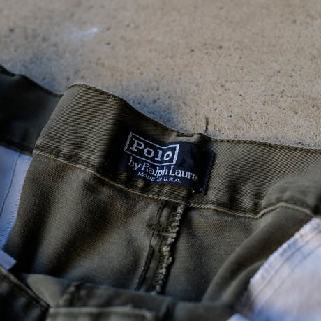 [W34 L30] VINTAGE POLO CHINO 2tuck PANTS_Military Color_no.2