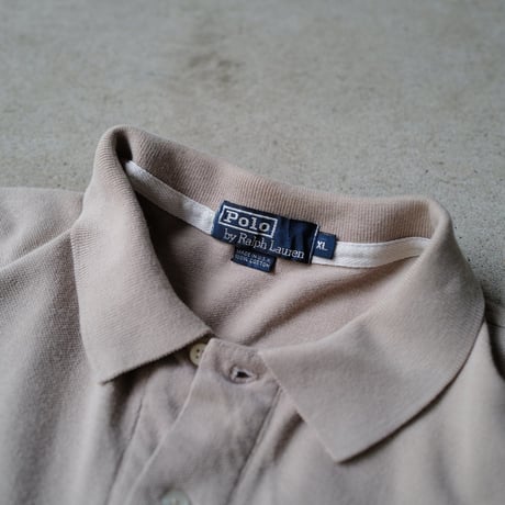 ［XL］POLO SHIRT_MADE IN USA_80-90s vintage_coyote_no.11