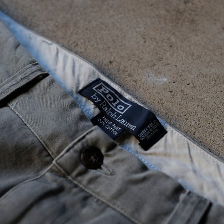 [W34 L31] VINTAGE POLO CHINO 2tuck PANTS_Military Color_no.4