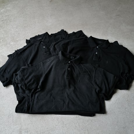 ［White Button］Super Black_VINTAGE POLO SHIRT_made in USA