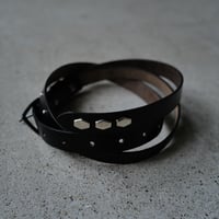 [anytee classics]  Narrow Long Belt_Black Black