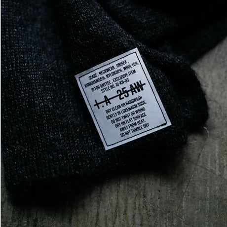 Kid Mohair Neckwear Scarf "Dark Gray"