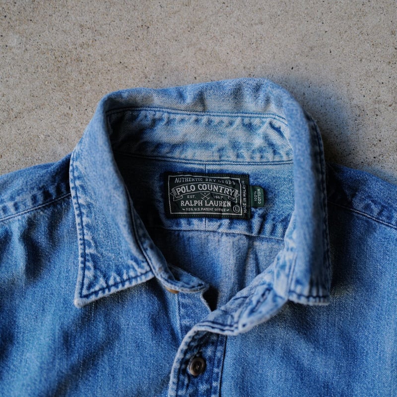ラルフローレン ポロカントリー BDシャツ デニム ポニー刺繍 80s