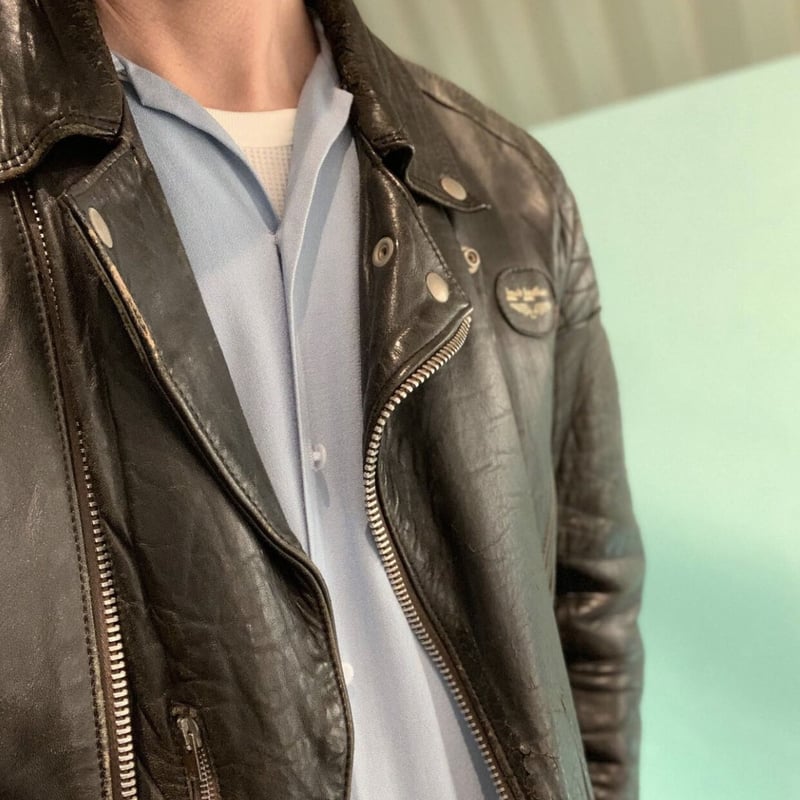 ルイスレザー シングル ビンテージ 70s ブルー 英国製 ルイスレザー