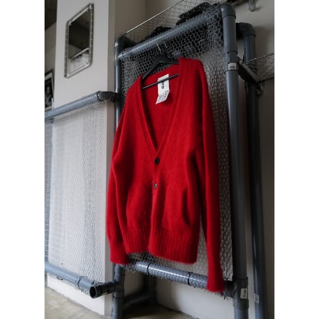Kid Mohair Cardigan "CHAOS RED"