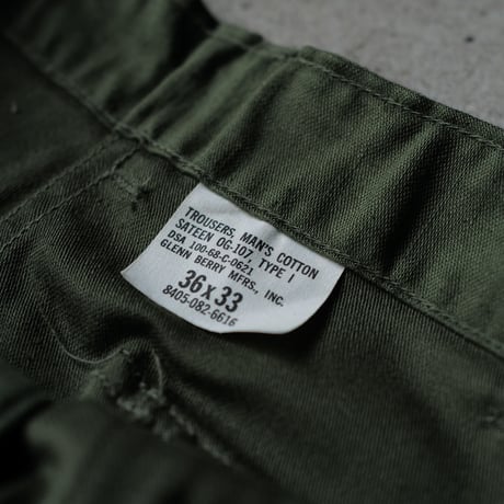 ［36×33］USARMY OG-107 Trousers_deadstock_Mismatched belt loops type_no.36