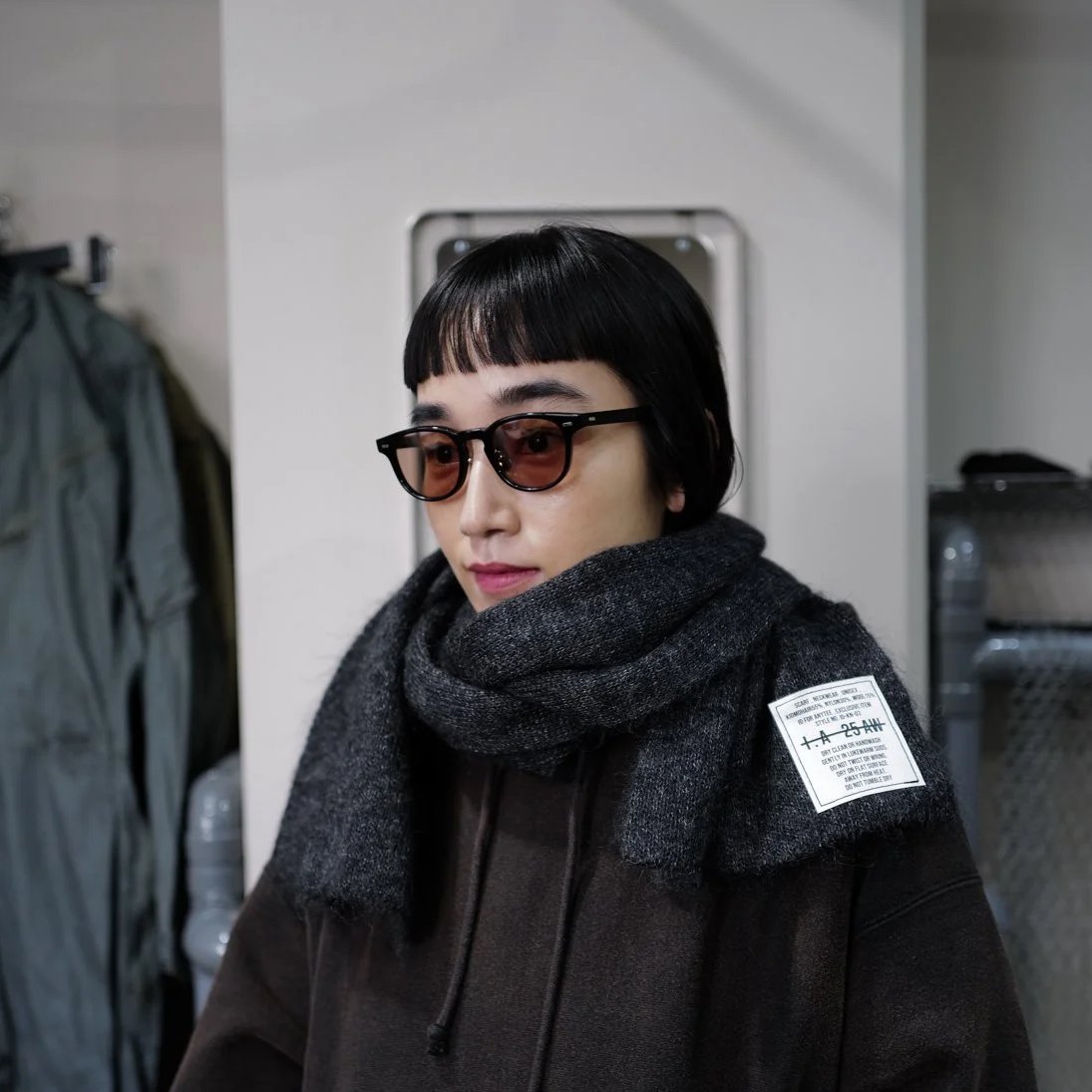 anytee Celluloid Eyegear サングラス anytee classics] Celluloid Eyegear_Black×Brown