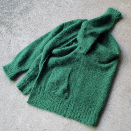 Kid Mohair Cardigan "Chiyoda Green"