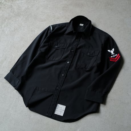 ［17 XXL fit］U.S.NAVY Black Shirt_deadstock_no.17