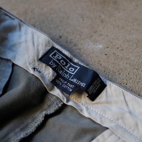 [W34 L31] VINTAGE POLO CHINO 2tuck PANTS_Military Color_no.4