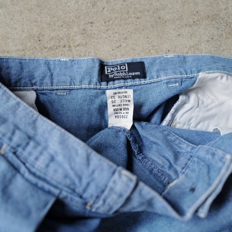 [W35 L32] POLO Chambray Cargo pants_MADE IN USA_80-90s vintage_no.1