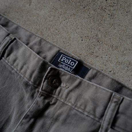 ［W34 L29］VINTAGE POLO CHINO 2tuck PANTS_Military Olive_no.5